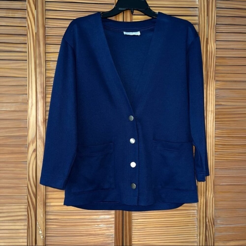 Across the Street Petite Blue‎ Cardigan Jacket